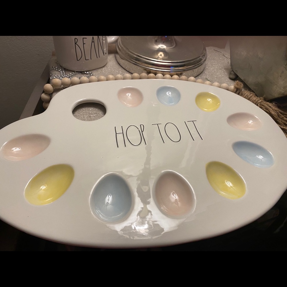 Rae Dunn Hop To It Egg Plate